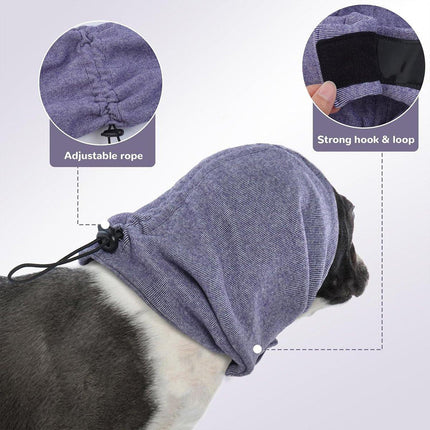 Pet Dog Cat Grooming Ear Cover Reduce Noise Calming Earmuffs Winter Warm Hood