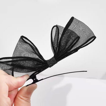 Sweet Mesh Bow Hairpin Hair Accessories Bang Clip Bowknot Hair Clips Girls Party - Aimall