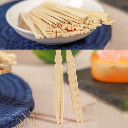 1000x Bamboo Catering Forks for BBQ & Cocktail Finger Food - Aimall