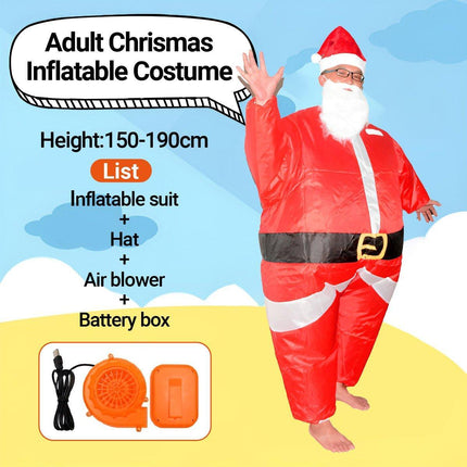 Inflatable Santa Claus Costume Party Event Performance Outfit for Grown-ups and Kids