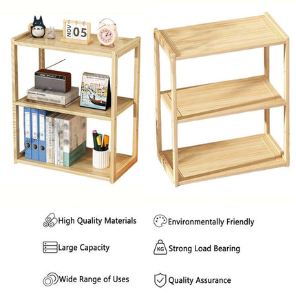 3 Tier Desktop Shelf Organiser Office Storage Rack Space Saving Desk Stand
