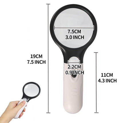 45X Magnifying Glass Magnifier Handheld Loupe Reading Optical Clarity With Light