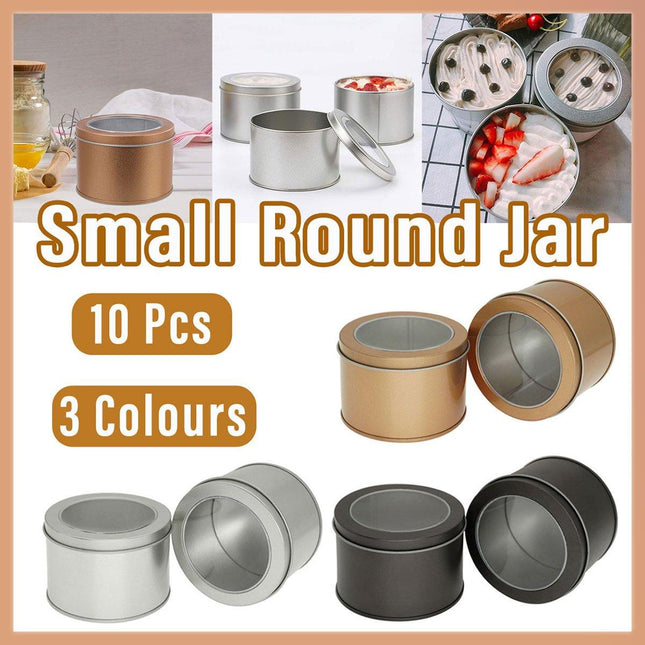 10pcs Open Window Cake Tin Box Bakery Biscuit Packaging Storage Tin Box Set