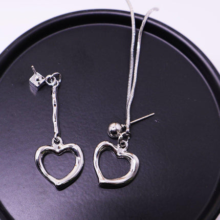 Asymmetrical Love Tassel Earrings Long Drop Dangle Jewelry for Women Fashion