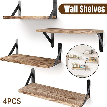 4pcs Solid Wall Shelf for Living Room Bedroom Entrance Storage Floating Shelves
