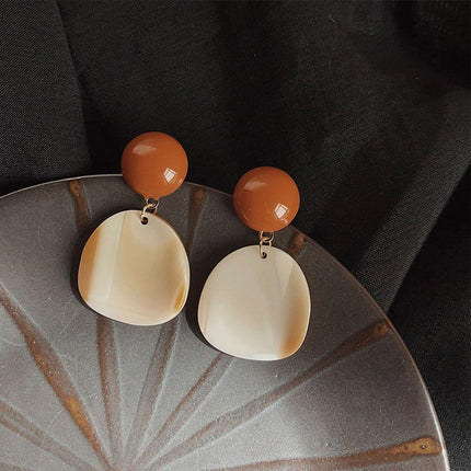 Elegant Vintage Mocha Latte Brown Dangle Earrings Women Girls Boho Fashion
