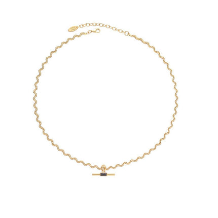 Vintage Retro Style Curved Chain Necklace for Women Fashion Jewelry Accessory