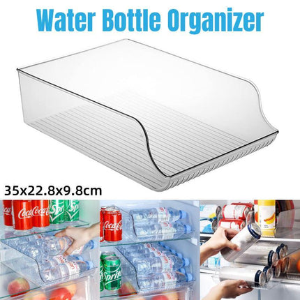 Clear Plastic Beverage Organizer Fridge Storage Shelf Holder for Kitchen Pantry