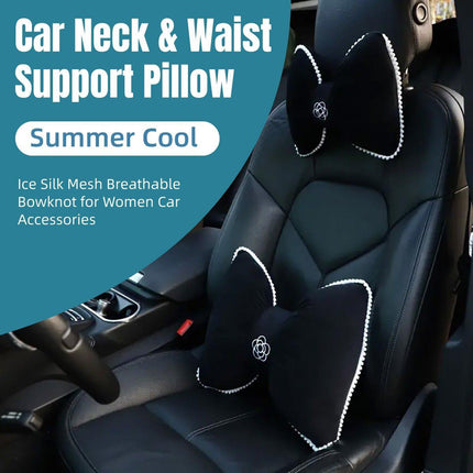 Black Bowknot Neck Pillow Plush Bow Tie Soft Plush Car Headrest Waist Support