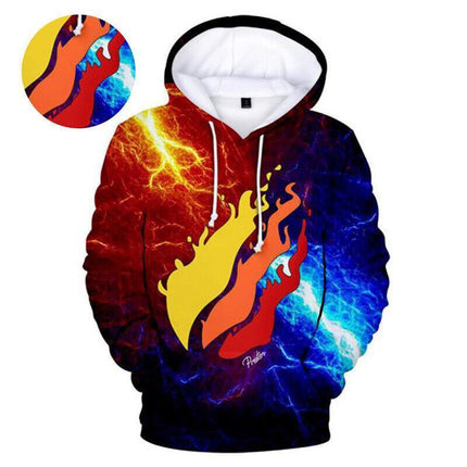 140CM Kids Boys Prestonplayz Flame Hoodie Sweatshirt Jumper Tops Gift 5-10 yrs - Aimall