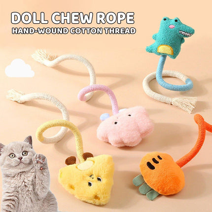 Bite String Tease Cat Stick Doll Catnip Toy for Kittens Grinding Teeth Pet