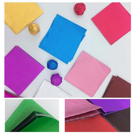 100PCS Tin Foil Aluminium Wrapping Square Chocolate Wrappers 10CM - Aimall