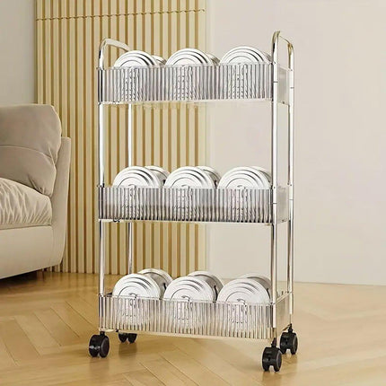 Multi-layer Acrylic Bathroom Kitchen Storage Rack Mobile Snack Organizer