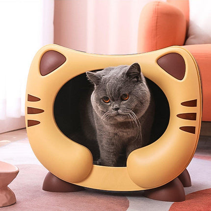 Semi Closed Cat Nest Soft Cozy Pet Bed for Cats Small Animals Indoor Sleeping