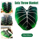 Tropical Leaf Throw Blanket Soft Nap Air Conditioning Cover Single Bed