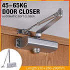 Hydraulic Door Closer Automatic Adjustable Spring Auto Closing 45-65kg Aluminum - Aimall