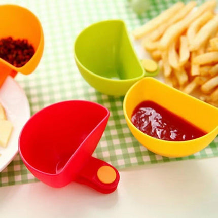 8PCS Plastic Salad Dressing Box Set Double Clip Bowl Snack Container with Spoon