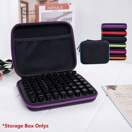 Portable 63 Compartment Essential Oil Bottle Organiser 1-3ML Storage Carry Bag