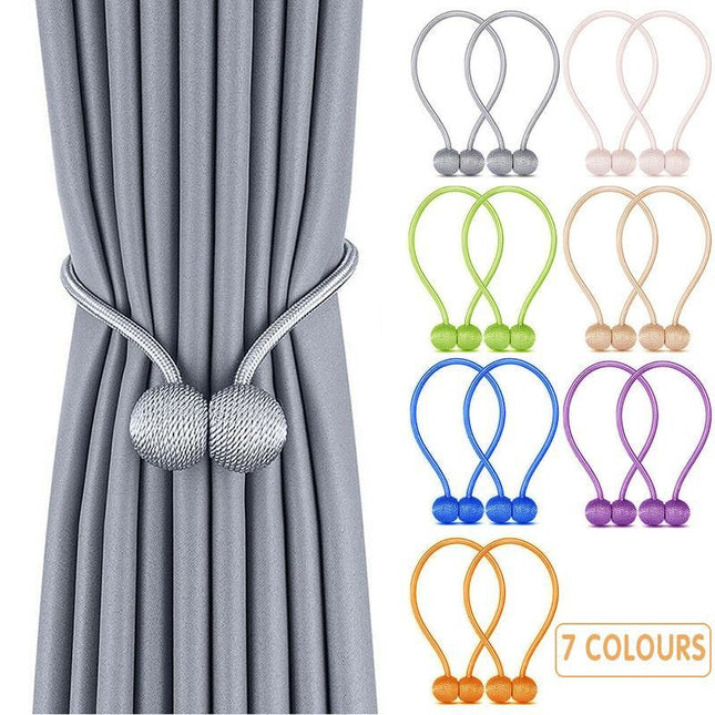 1PC Tieback Curtain Magnetic Ball Curtains Buckle Tie Backs Curtain Holder Home - Aimall