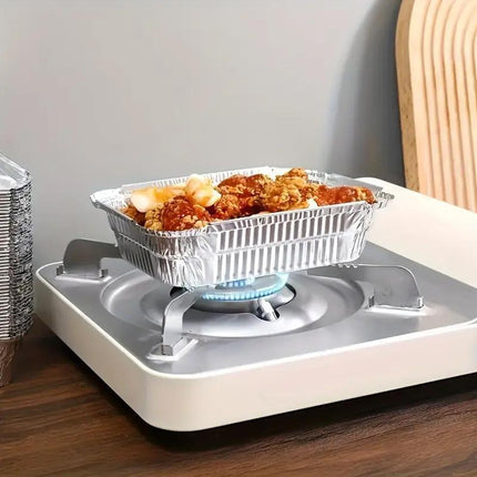 125PCS Disposable Quadrate Tin Foil Pans Oven Grill Safe Non-Stick Baking Trays