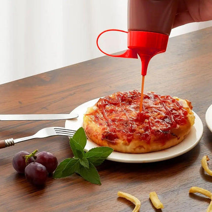 5PCS 300ml Wide Mouth Sauce Squeeze Bottle Large Capacity Plastic Dispenser Set