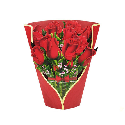 New Style 3D Pop Up Cards Paper Flower Bouquet Greeting Card for All Occasions