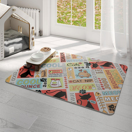 Waterproof Pet Floor Mat Carpet For Dog Cage Feeding Area Anti Slip Washable