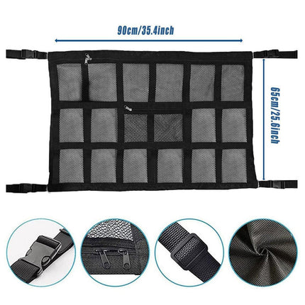 Large Capacity Ceiling Hanging Roof Net In Car Storage Bag for Travel Essentials