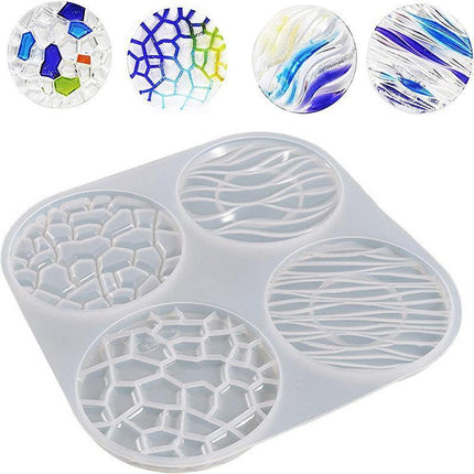 Coaster Cup Mat Mold Wave Diamond Pattern Silicone Mould for Epoxy Resin Casting - Aimall