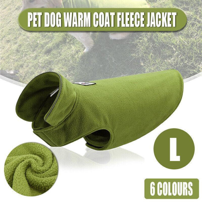 L Size Pet Dog Warm Coat Fleece Jacket Jumper Sweater Winter Puppy Vest Outfit - Aimall