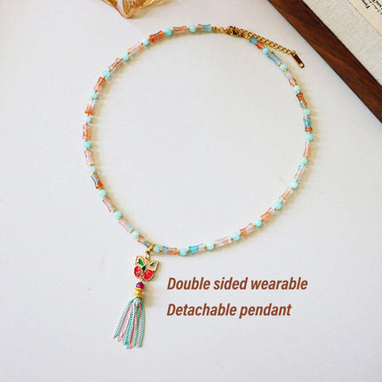 New Chinese Colorful Butterfly Necklace Women Simple Elegant Jewelry Design