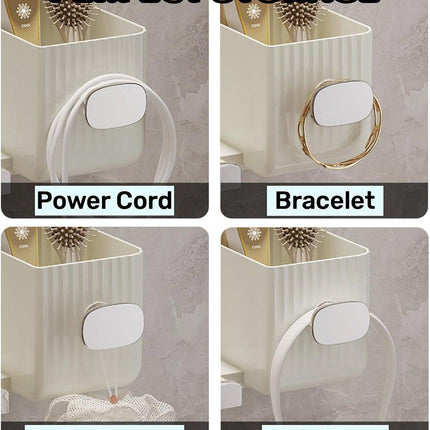 Hair Dryer Holder Rack Plastic Wall Mount No Drill Bathroom Organizer Storage