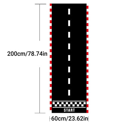 4pcs Black White Racing Runway Party Decor Fabric Race Track Background Material