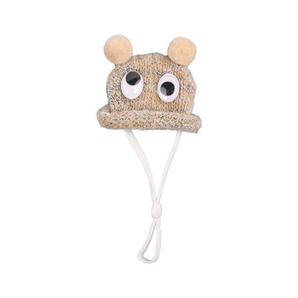 Adjustable Knitted Woolen Hat for Pet Dutch Pig Hamster Funny Decorative Hat