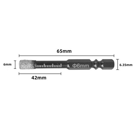 5Pcs Dry Diamond Core Drill Bit 6mm HoleSaw Cut Marble Tile Porcelain Granite