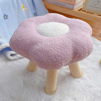 Small Flower Short Stool for Entryway or Living Room Shoe Bench or Footrest