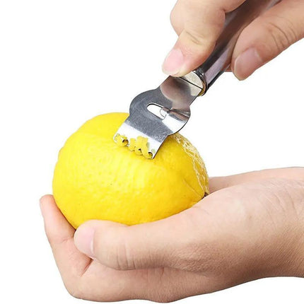 Lemon Zester Grater Knife Tool Stainless Steel with Channel Garnish Citrus Lime - Aimall