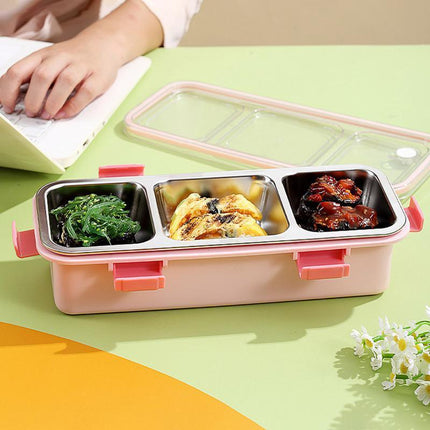 Stainless Steel Lunch Box Compartment Bento Box Food Container for Meal Prep Use