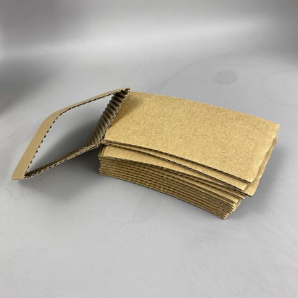 200X Coffee Cup Sleeves Kraft Paper Disposable Corrugated For Hot Or Cold 8/9CM