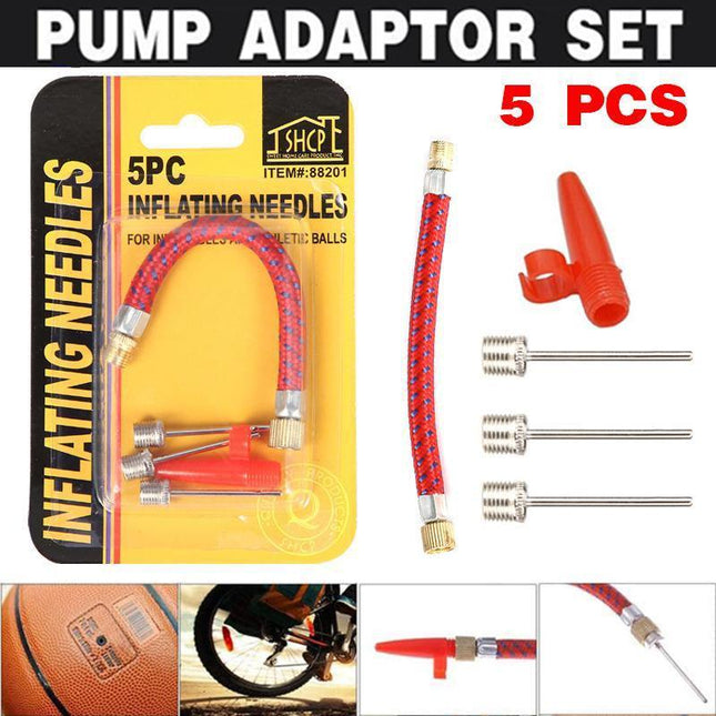 5 Pcs Pump Adaptor Set Inflating Needle Valve Connector For Ball - Aimall