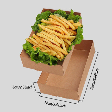 50PCS Disposable Kraft Paper Takeout Lunch Box Picnic Dessert Food Packing