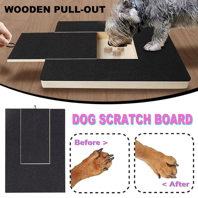 Wooden Pull-Out Dog Scratching Board Durable Pet Grooming Tool for Home Use