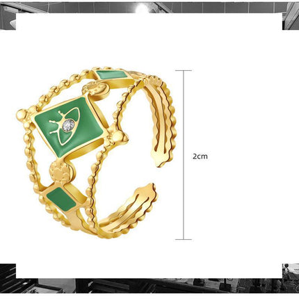 For Valentine's Day Women Finger Ring Stacking Opening Jewelry Dating Gift - Aimall