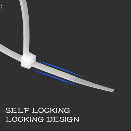 100X Cable Ties Zip Ties Nylon UV Stabilised Bulk White Cable Ties - Aimall