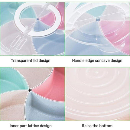 Transparent Round Fruit Plate Living Room House Plastic Serving Tray Organizer