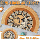 Semi Circular Non Slip Door Mat Household Entrance Carpet for Living Room Use
