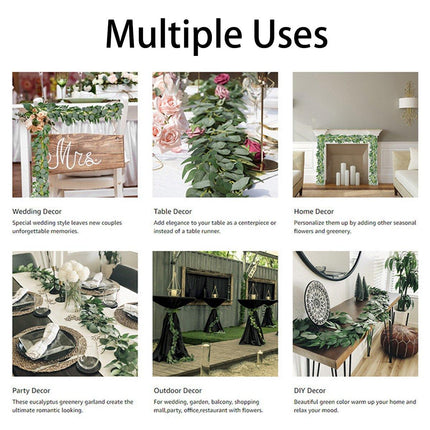 Artificial Eucalyptus Garland 2m Green Vine Fake Plant Home Decoration Rattan
