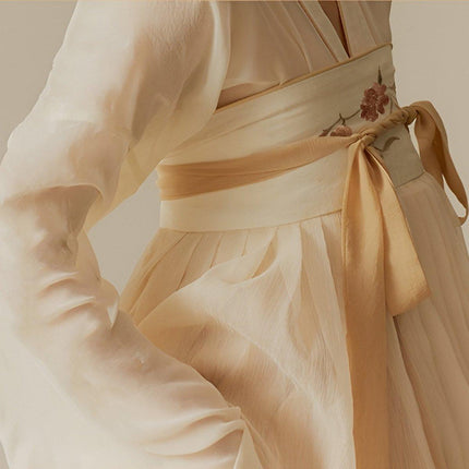 Hanfu Woman Ancient Style Chest-Length Skirt Daily Wear Traditional Outfit