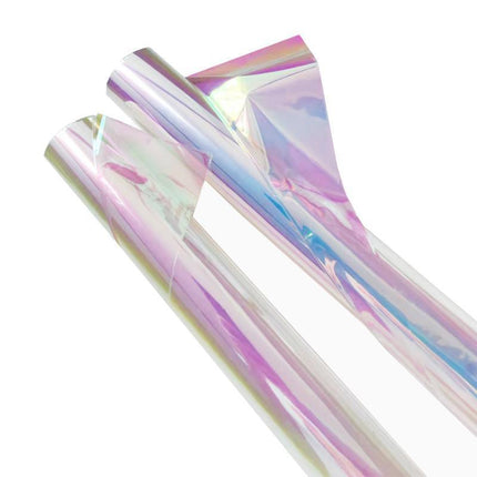 Iridescent Flower Bouquet Wrapping Paper 80CM*15M Cellophane Rainbow Film - Aimall