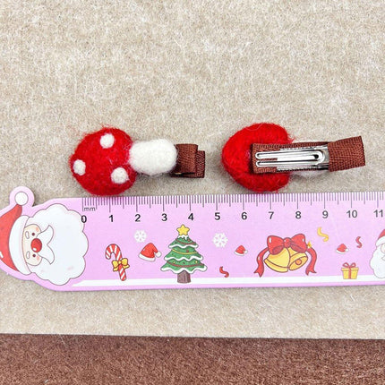 Autumn Winter Mushroom Felt Hair Clip Soft Wool Cute Style Hair Accessories